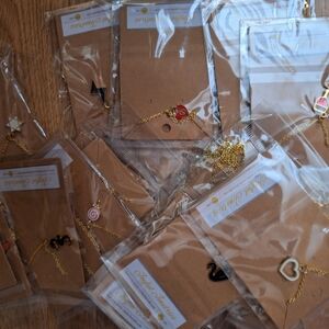 Gold and Black Charm Necklaces